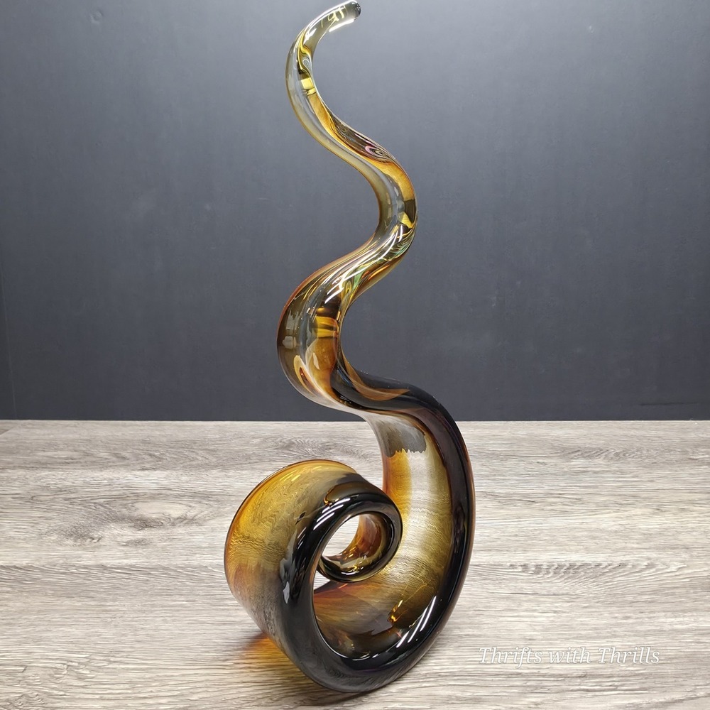 Vintage Murano Swirl Glass Sculpture - Stunning Artwork Form Italy